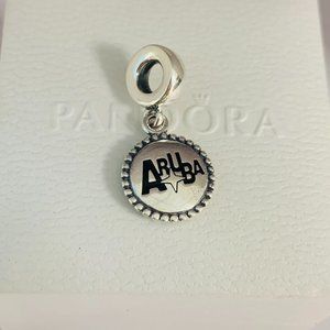 Pandora Aruba Flag Exclusive Dangle Charm Pendant S925 Sterling Silver